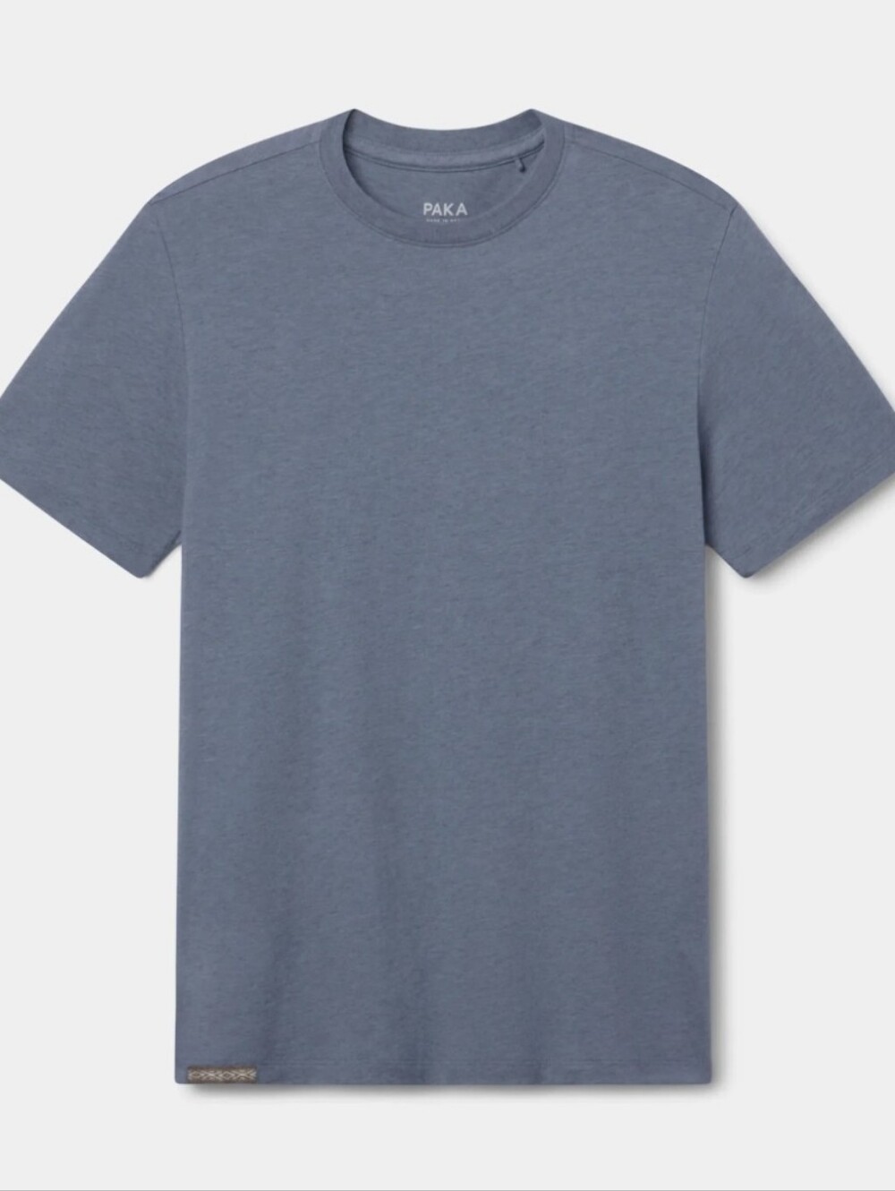 Men's Organic Alpaca Pima Blend Crew Neck T-Shirt Blue Med PAKA